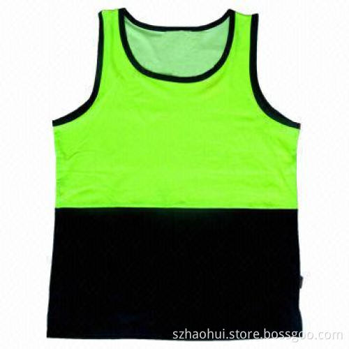 Hivis Singlet, Polyester Outer/Cotton Back Material, Sized XS-5XL